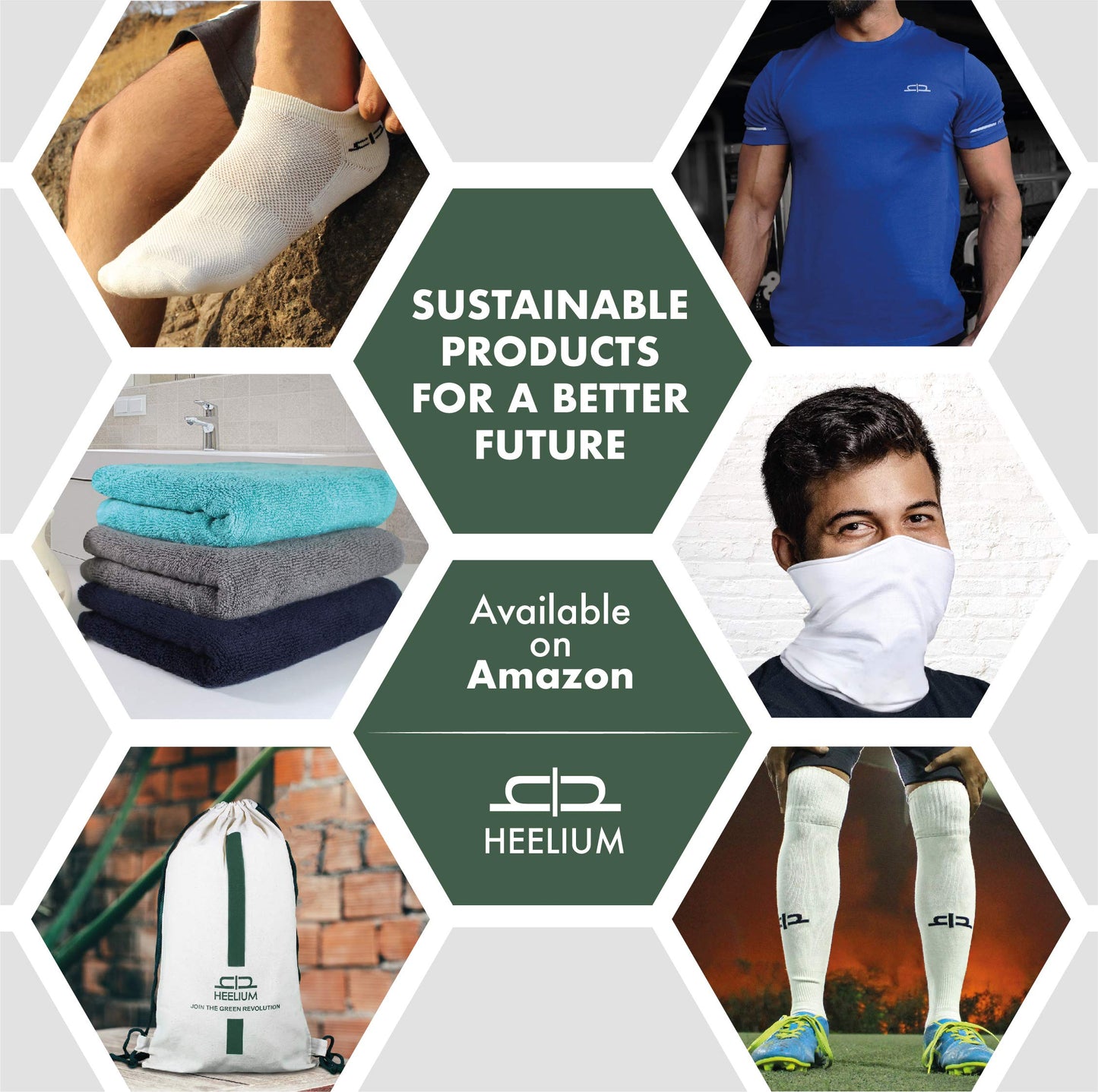 Heelium Bamboo Compression Socks For Men & Women | Odour Free & Superior Grip | Running, Cycling, Boosts Blood Circulation & Recovery