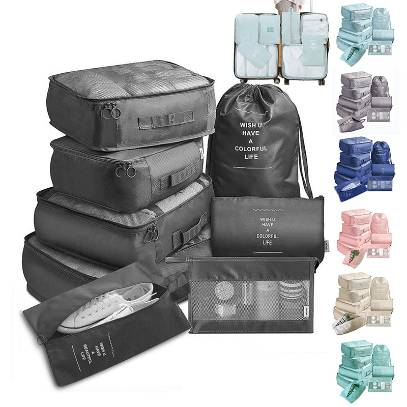 8-piece travel packing cube organizer set