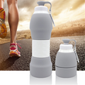 Collapsible silicone travel water bottle